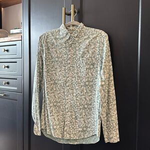 J. CREW MEN’S LEAFY GREEN PRINT SHIRT